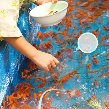 Happyyami 8pcs Dense Mesh Aquarium Fish Landing Nets, Fine Fishing Nets with Plastic Handles for Fish Tank Cleaning and Shrimp Catching, Suitable for Indoor Aquatic Pets Random Color