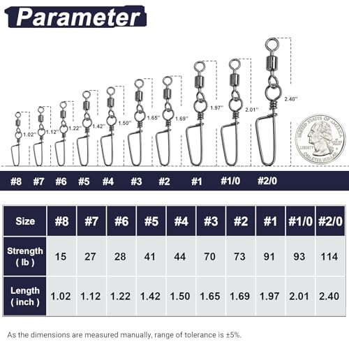 Barrel Stainless Snap Swivels Strength Saltwater Lure Connector Fishing Steel Clips Fishing Swivel Rolling Black Nickel