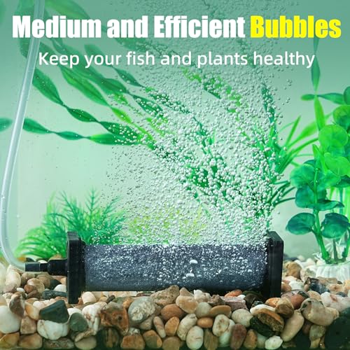 AQUANEAT Aquarium 5 inch Air Stone Cylindrical 2 Pack, Large Airstone, Aerator Bubble Diffuser, Air Pump Accessories for Aquariums, Hydroponic, Ponds and Fish Tanks - size: 5 inch
