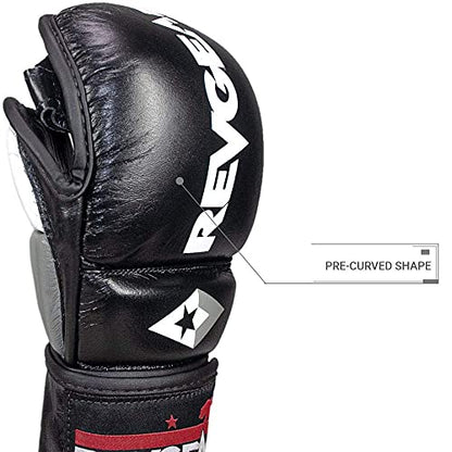 Revgear Pro Series MS1 MMA Boxing Glove, Premium Leather, Thai, MMA - color: Black, size: Small