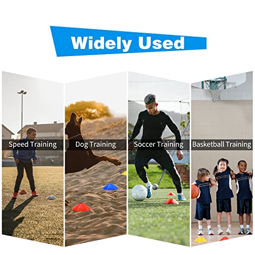 50/100/200pcs Disc Cones, Soccer Cones with Carry Bag and Holder, 5 Colors | for Football, Soccer, Basketball Training Equipment - size: 100pcs