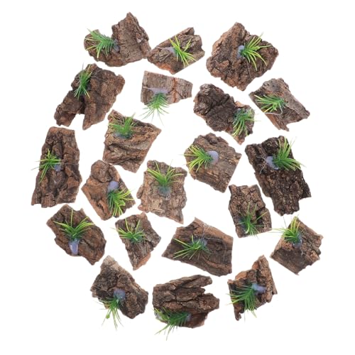 ORFOFE 20pcs Natural Cork Bark Terrarium Background for Reptile Tank Aquarium Decoration Authentic Tree Bark Reptile Hide Lightweight Climbing and Hiding Accessory for Snake Lizard