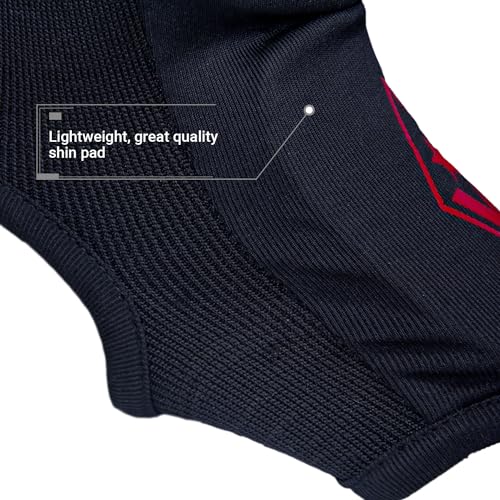 Revgear Dominator Muay Thai Shin Guard, MMA, Kickboxing. Cloth with Instep - color: Black, size: XX-Large