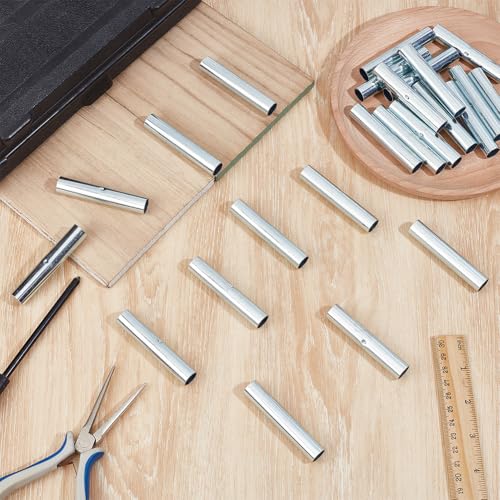 BENECREAT 24pcs Camping Tent Pole Connector, Joint Tent Pole Repair Sleeve, Metal Tubes Replacement for Outdoor Camping Hiking Tents Canopies Awnings Support Frame Repair Kit(0.51inch) - size: Dia: 0.51inch