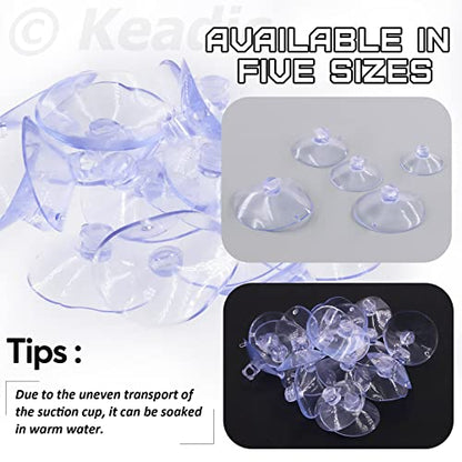 Keadic 80 Pcs 5 Sizes Rubber Clear Suction Cups Set, 2.5/3/3.5/4/4.5 CM Heavy Strength Anti-Collision Plastic Sucker Pad Without Hooks for Home Kitchen Bathroom Hanging
