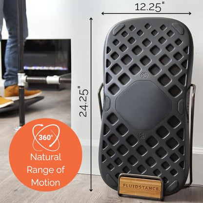 Adult Balance Board for Standing Desk - Anti Fatigue USA Made 360 Degree Rocker Wobble Board as Exercise Equipment to Increase Focus & Movement - Sustainable Anti-Slip Plane Standing Board - color: Storm
