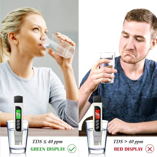 TDS Meter Digital Water Tester, Accurate and Reliable, Professional TDS, Temperature and EC Meter with Carrying Case, 0-9999ppm, Ideal ppm Meter for Drinking Water, RO/DI System, Aquariums - color: White