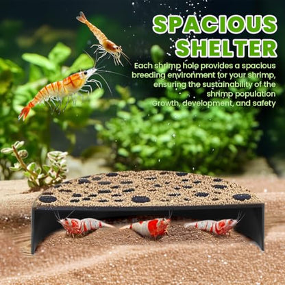 2 Pack Shrimp Cave,Shrimp Hides for Aquarium,ShrimpHideouts Stealth Caves,Shrimps Breeding Protector,Shrimps Breeding Cave Shelter Aquarium Tunnel for Fish Tank Accessories Decor