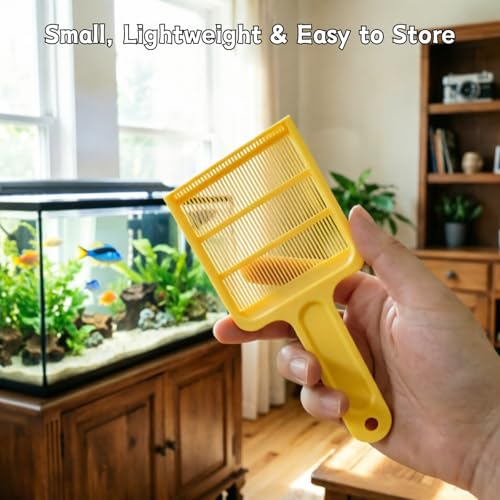7.2 x 3.15 inch Duckweed Removal Tool for Aquarium – Floating Plant Skimmer for Fish Tanks & Ponds – Duckweed, Salvinia & Water Lettuce Remover – Durable Plastic (Yellow) - color: Yellow