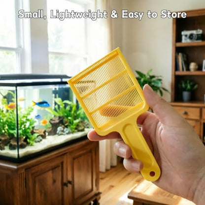 7.2 x 3.15 inch Duckweed Removal Tool for Aquarium – Floating Plant Skimmer for Fish Tanks & Ponds – Duckweed, Salvinia & Water Lettuce Remover – Durable Plastic (Yellow) - color: Yellow
