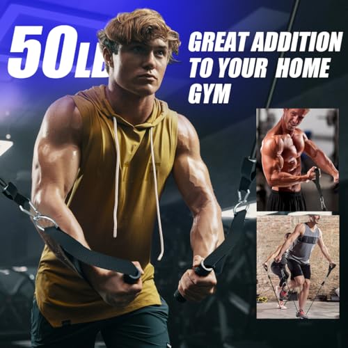 VEICK One Single Resistance Bands for Home Workout Fitness Pilates - color: Red(50LBS)
