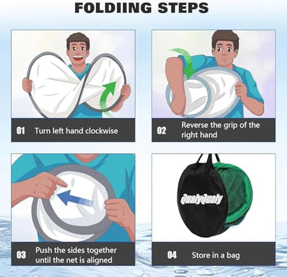Floating Fish Basket 41/73 Gallons Extra Large for Live Caught, Fully Foldable Fishing Net Holder for Bait Live Well Collapsible Mesh Fishing Holder Cage