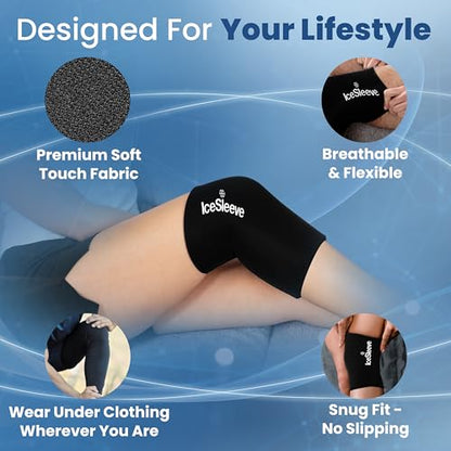 IceSleeve Elbow & Knee Ice Pack Wrap, Cold & Heat Therapy, Black XL, 1 Pack - color: Black, size: Extra Large