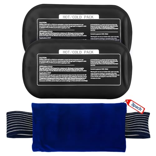 Ice Packs for Injuries Reusable (3-Piece Set) – Hot and Cold Ice Packs for Knee, Reusable Gel Wraps Support, Adjustable Ice Pack Pain Relief for Shoulders, Back Joints Muscles, Knees, Arms and Legs - size: 3 Piece Set - Regular, style: Drak Black