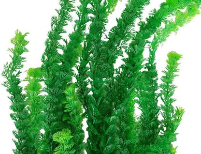 Jumbo Aquarium or Pond Artificial Plant Bright Green, Stands Over 3 Feet (100 cm) Tall with Heavy Base Bushy Foliage, Extra Long Plastic Seaweed Aquascaping Decoration
