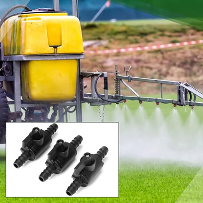 3 Pcs 3/8" Ball Valve Barbed Shut off Valve with 2 Way Hose Barb for Sprayer Drip Irrigation and Aquariums, Compatible with Fimco Sprayer