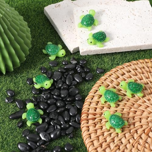 60Pcs Mini Resin Turtles, Green Tiny Turtle Figurines, Small Resin Animals for Garden, Aquarium, DIY Crafts and Party Ornaments