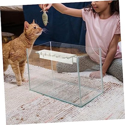 Happyyami Acrylic Aquarium Tool Organizer Rack for Fish Tank Maintenance Lightweight Storage Holder with Slots for Scissors Tweezers Tongs Scrapers Compact and Safe Design for Easy
