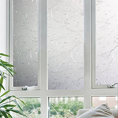 Frosted Privacy Window Film, Glass Door Privacy Film Non-Adhesive Window Clings for Home Office Decoration, Anti-UV, Heat Control and Prevent Bird Strikes (Wheat, 17.7x78.7 Inch) - size: 17.7x78.7 Inches