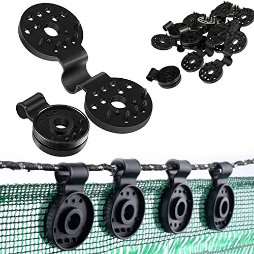 50Pcs Shade Cloth Heavy Duty Lock Grip, Shade Cloth Plastic Clips, Windproof Awning Clamp Grip, Round Plastic Black Clips for Sun Shade Net, Reusable Tent Accessory for Camping