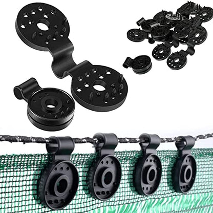 50Pcs Shade Cloth Heavy Duty Lock Grip, Shade Cloth Plastic Clips, Windproof Awning Clamp Grip, Round Plastic Black Clips for Sun Shade Net, Reusable Tent Accessory for Camping