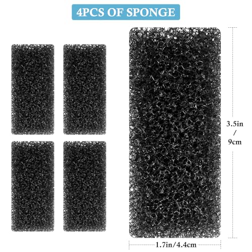 4PCS Replacement Aquarium Biochemical Sponge for 8W Aquarium Filter, Aquarium Filter Sponges for Replacement