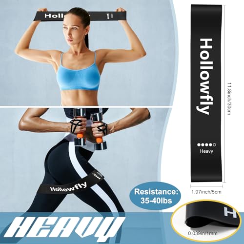 Hollowfly 30 Pcs Bulk Resistance Bands Latex Loop Non Slip - color: Black