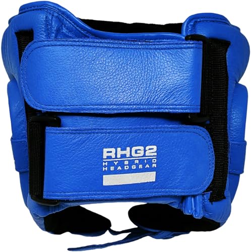 RIVAL Boxing RHG2 Hybrid Headgear - Ultra-Thin, Super-Sleek Design, Compact Training Style with Cheek Guards - color: Blue, size: X-Large