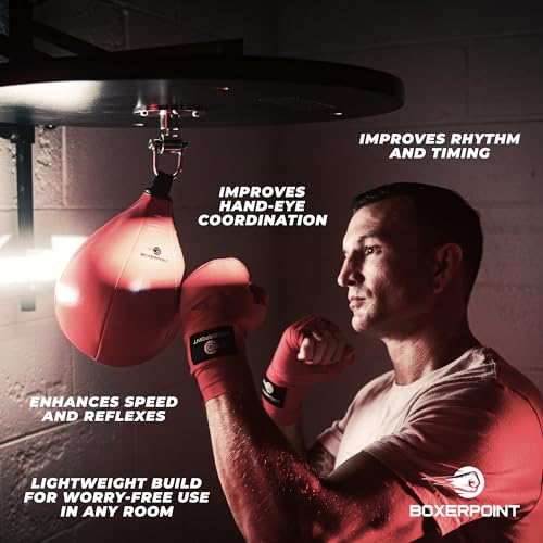 Speed Bag for Boxing - Durable PU Leather Punching Bag for Adults - Anti-Leak Boxing Bags Home Gym Training Equipment, Portable Heavy Bags - Large Reflex Ball, Indoor & Outdoor