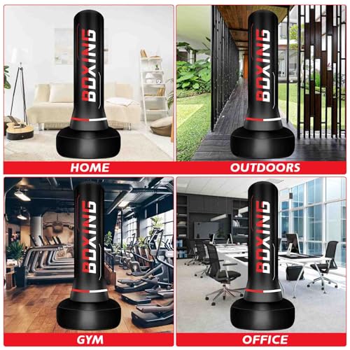 70" Freestanding Punching Bag with Boxing Gloves & Electric Air Pump, Heavy Duty Standing Boxing Bag for Adults and Teens, MMA, Muay Thai, Kickboxing, Home Gym Training