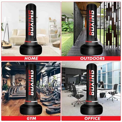 70" Freestanding Punching Bag with Boxing Gloves & Electric Air Pump, Heavy Duty Standing Boxing Bag for Adults and Teens, MMA, Muay Thai, Kickboxing, Home Gym Training
