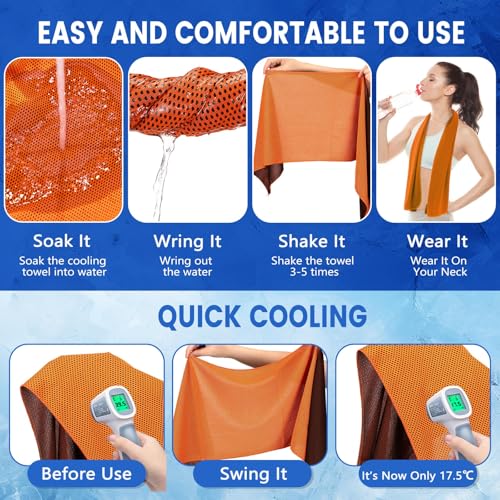 Hosuly 100 Pack Cooling Towels, 40"x12" - color: Orange