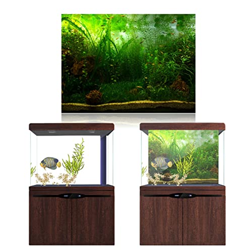 AYNEFY Aquarium Fish Background Poster, Water Grass Aquarium Background Poster PVC Adhesive Background Sticker Wallpaper Poster Aquarium Backdrop Decor (#9) - size: #9