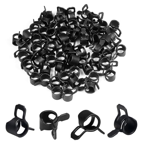 60Pcs 0.24"(6mm) ID Spring Band Hose Clamps, 1/4" ID Fuel Line Hose Clamp, Low Pressure Air Clamp, Water Pipe Air Tube Silicone Vacuum Hose Clamp, Bushing Automotive Replacement Fastener - size: 6mm, style: 60-Packs