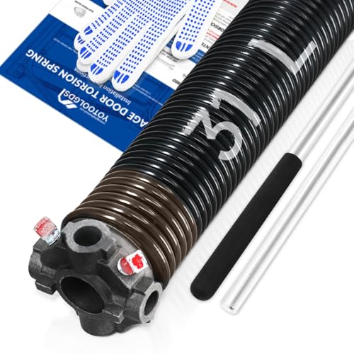 Left Hand Wind（Black Cone）2" Garage Door Torsion Spring with Non-Slip Winding Bars & Gloves, High Precision Electrophoresis Black Coated, for Replacement, MIN 16,000 Cycles (0.234x2''x31'') - size: 0.234X2"X31"-L
