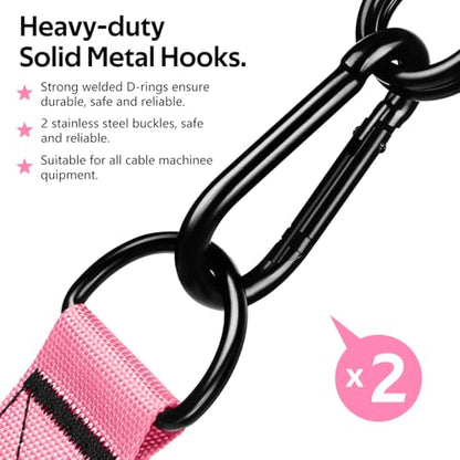 Exercise Handles, Cable Machine Handles for Gym Cable Attachments Training - color: Pink
