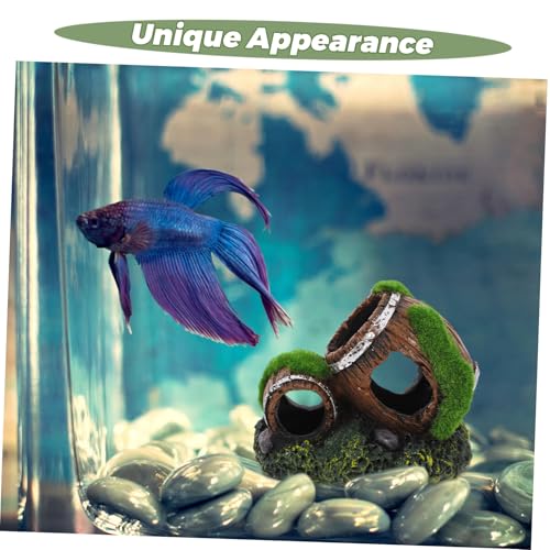 BESPORTBLE Resin Barrel Fish Tank Ornament Unique Aquarium Decor Cozy Hideout for Betta and Small Fish Low Maintenance Decorative Landscaping for Freshwater Aquariums