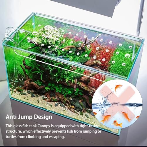 Acrylic Aquarium Anti-Jumping Lid Cover with Feeding Ventilation Hole, Clear Custom Fish Tank Top Cover Acrylic Grid Panel, for Aquarium Home - size: 31x16.5cm/12.2x6.5inch