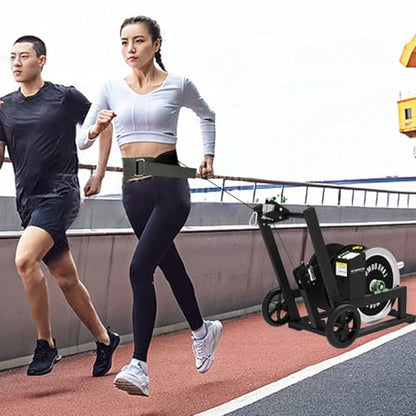 50M Resistance Training Device, Strength and Conditioning Trainer with Display and Overload Exercise Resistance Harness, Adjustable Resistance, Protect Waist Safety, Improve Agility,for Sprinting
