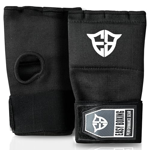 Inner Gel Gloves, Hook and Loop Closure, Breathable Wrist Wraps for Boxing and MMA Training, Black, 75cm - size: Large-X-Large