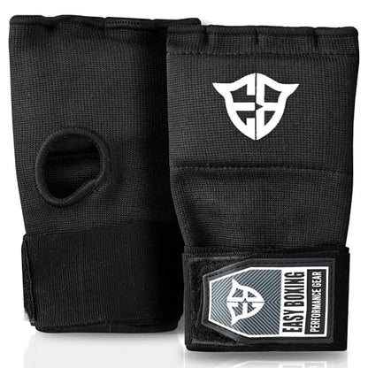 Inner Gel Gloves, Hook and Loop Closure, Breathable Wrist Wraps for Boxing and MMA Training, Black, 75cm - size: Large-X-Large
