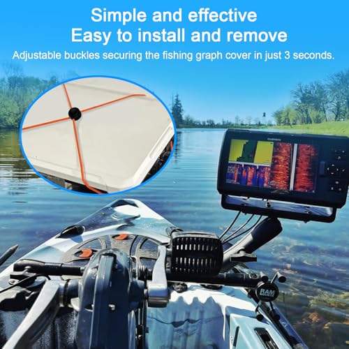 4 Pcs Thickened Fishing Graph Cover Straps, Adjustable Fish Finder Bungee for Securing Graph Cover for Travel