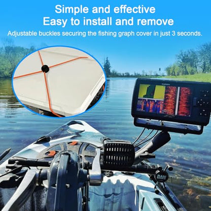 4 Pcs Thickened Fishing Graph Cover Straps, Adjustable Fish Finder Bungee for Securing Graph Cover for Travel