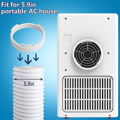 5.9 Inch Portable Air Conditioner Exhaust Hose Coupler Mobile Air Conditioning Accessories for AC Exhaust Hose Coupler Extension (White Circular) - color: White Circular