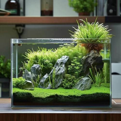 3 Gallon Glass Fish Tank, Easy to Maintain Small Aquarium for Betta/Goldfish/Snails/Shrimp and Aquatic Planting. - size: 3 Gallon