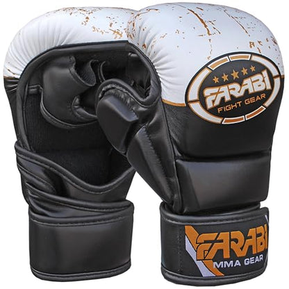 Farabi Sports MMA Gloves with Adjustable Wrist Support Open Palm Sparring Boxing Gloves Ideal for Muay Thai, Cage Fighting, Combat Sports & MMA Training Gloves for Men and Women - size: Large-X-Large