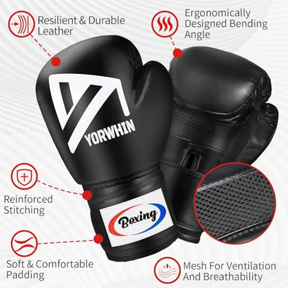 Boxing Gloves for Men Women, Training Sparring Boxing Gloves, Heavy Punching Bag Workout Gloves for Boxing Kickboxing Muay Thai Mixed Martial Arts MMA Training