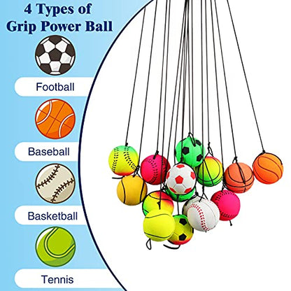 Skylety 24 Pcs Wrist Bounce Ball on String, Rubber Classic Style for Kids - style: Football Style