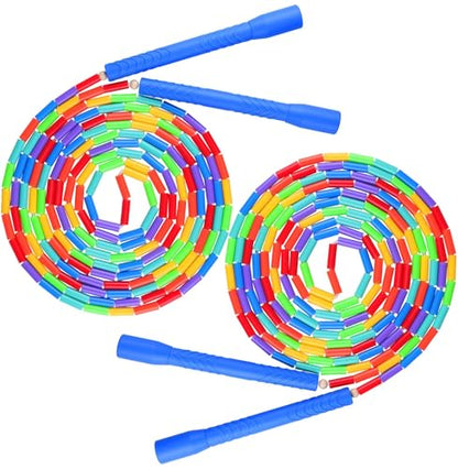 Fezog 16.5FT Weighted Double Dutch Jump Ropes for Adults 2-PACK - color: Rainbow-2Pcs