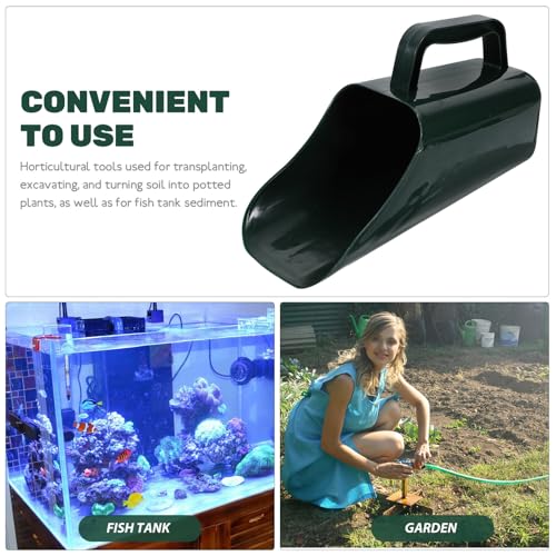 Aquarium Gravel Shovel Fish Tank Cleaning Tool Water-Permeable Sediment Scoop Handheld Garden Shovel 2pcs Dark Green for Aquatic Plants Sand Removal